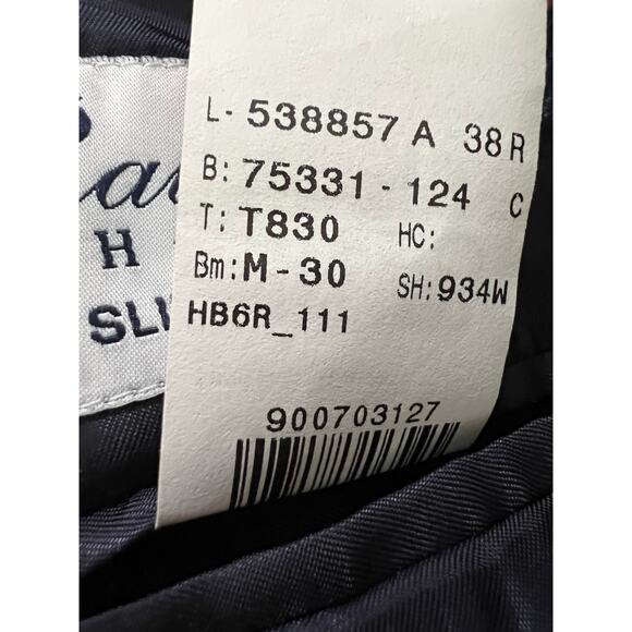 Ralph Lauren Slim Fit Blazer 38R Navy Micro Check  Sport Coat Men Wool Canada - Picture 11 of 11